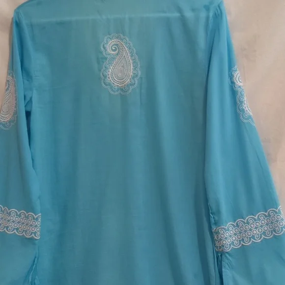 Mud Pie Blue and White Tunic Top Small - Picture 10 of 15